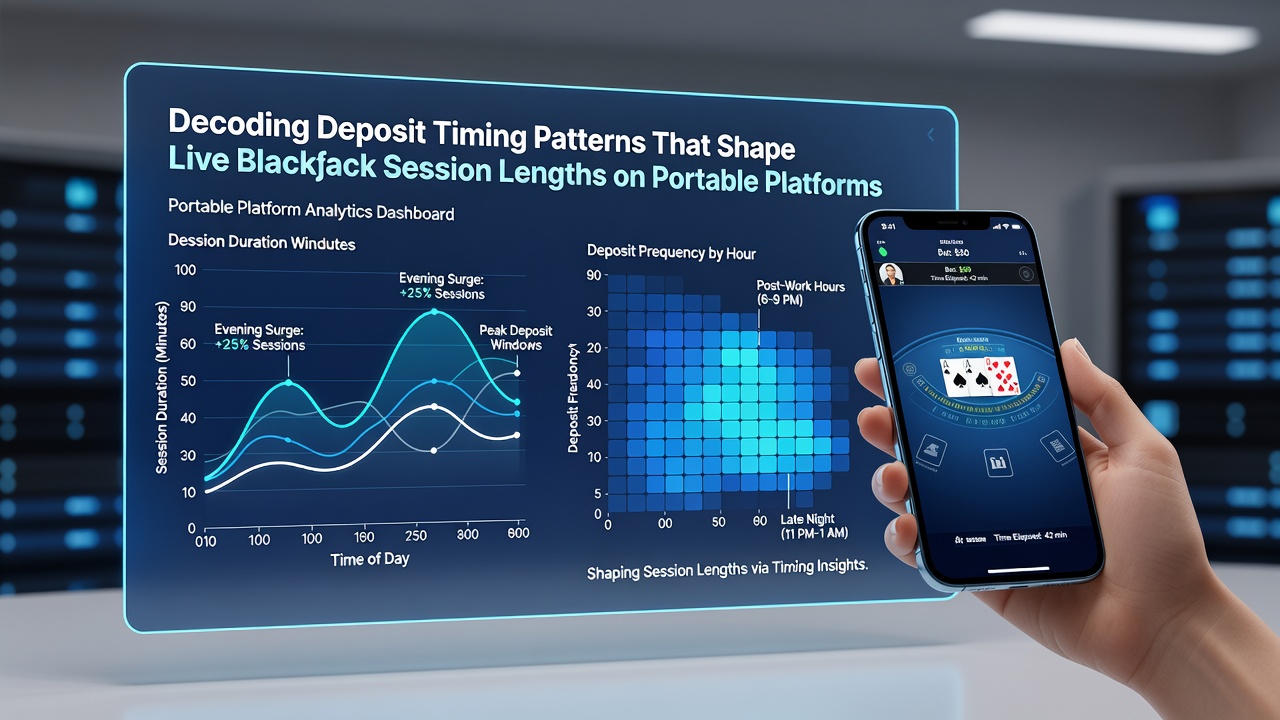 Analytics dashboard displaying deposit timing correlations with blackjack session lengths on mobile platforms