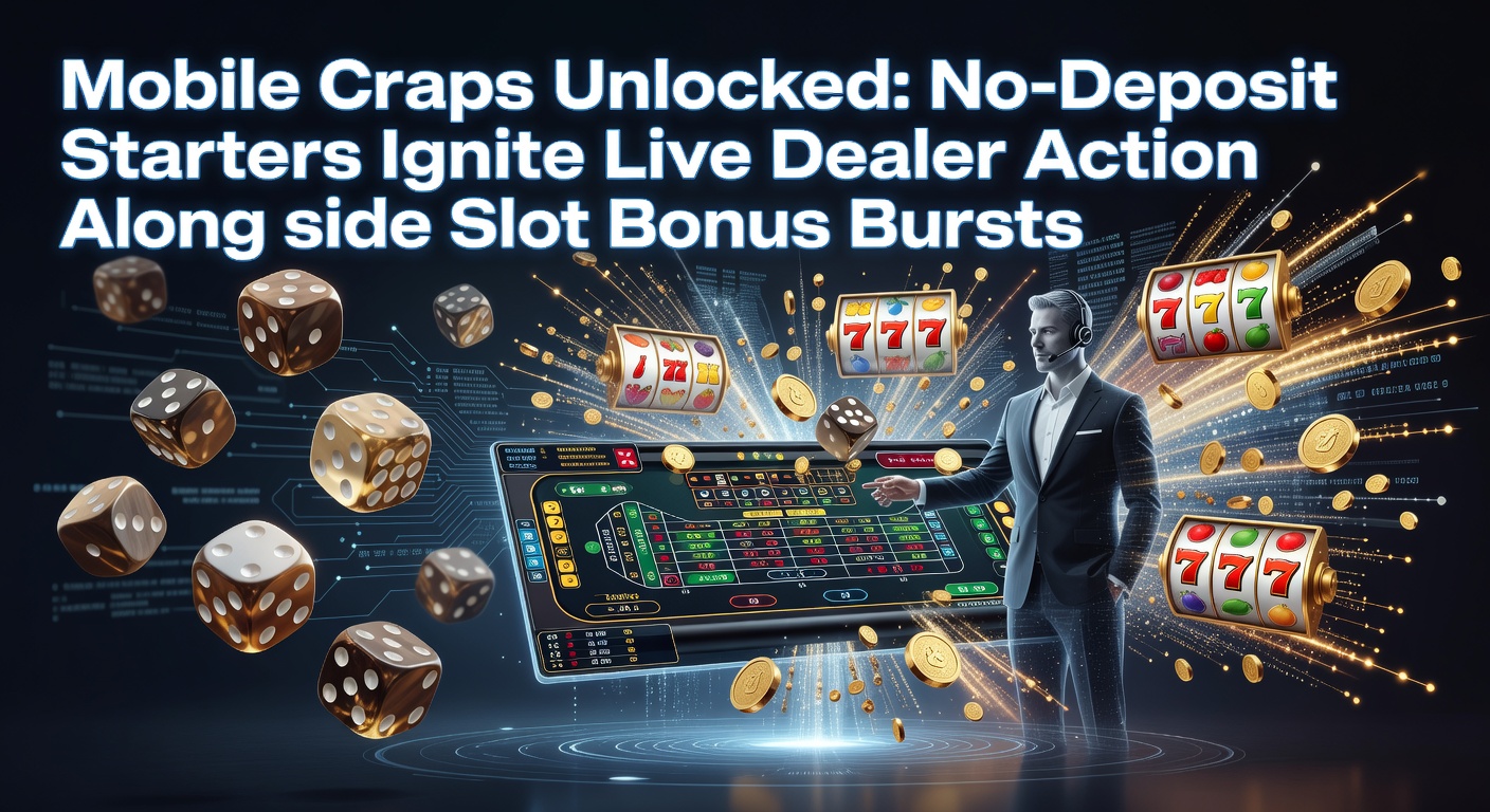 Dynamic slot reels exploding with bonus multipliers beside a mobile craps betting grid and live dealer feed